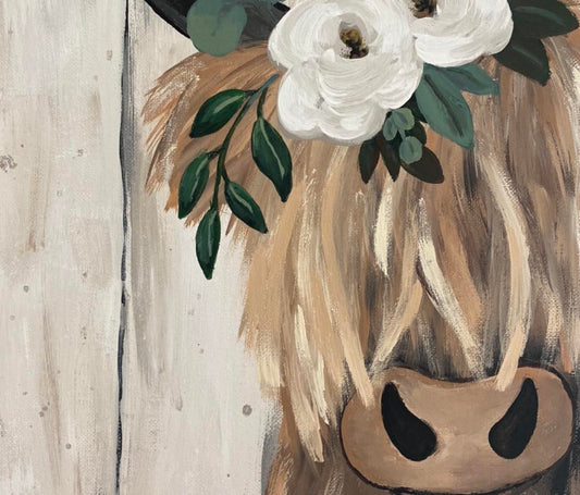 8/29 - Paint Night with The Painted Barn - Highland Cow